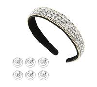 Lot de 6 bandeaux en strass avec perles et strass pour femme - 1 pièce