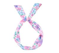 Lot de 6 bandeaux floraux, réglables, pour femme, avec oreilles de lapin, flexibles, style rétro, avec fil de fer, élastiques et antidérapants, bleu