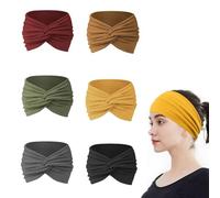 Lot de 6 bandeaux larges antidérapants pour femme, turban extra large pour femmes, nœuds torsadés, élastiques pour filles, bandeau bohème