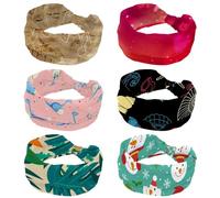 Lot de 6 bandeaux larges en forme de cœur rouge et rose pour femme, turban antidérapant, élastique pour la sueur, le yoga, l'entraînement, le yoga