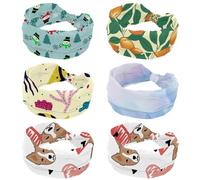 Lot de 6 bandeaux larges et antidérapants pour femme Motif pêcher