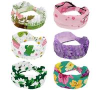 Lot de 6 bandeaux larges noués en forme de fleur de pêcher rose pour femmes et filles, bandeau antidérapant pour yoga, entraînement, course à pied