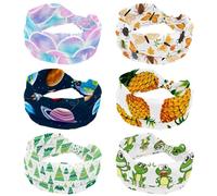 Lot de 6 bandeaux larges pour femme, motif nature libre, antidérapants, élastiques pour la sueur, le yoga, l'entraînement, le yoga