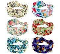 Lot de 6 bandeaux larges pour femme, motif poisson, requin, pieuvre, turban antidérapant, bandeau élastique pour le yoga, la sueur, le sport, l'entraînement