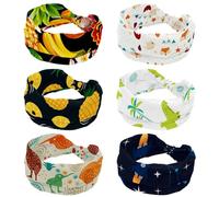 Lot de 6 bandeaux larges tendance pour femme, motif oiseaux d'automne, renards et autres éléments, bandeau élastique pour la sueur, le sport, l'entraînement