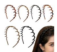 Lot de 6 bandeaux pour cheveux bouclés antidérapants à dents Slick Back - Bandeaux pour cheveux avec dents - Pour femmes et filles - Pour coiffage Domare Rebelles - Entraînement maquillage soins de la