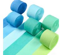 Lot De 6 Banderoles En Papier Crépon De 150 M,Lot De Banderoles De Fête En 6 Couleurs Pastel Pour Décorations D'anniversaire,Décorations De Fête,Décorations (1,8 Pouces X 82 Pieds/Rouleau)