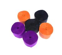 Lot de 6 Banderoles en Papier Crépon Orange Et Noir Rouleaux de Papier Décoratifs pour Décorations de Fête Banderoles en Papier pour Anniversaire Mariage Festival Halloween