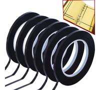 Lot de 6 bandes adhésives pour tableau blanc Lightning - 32,9 m de long par rouleau - Effaçables à sec - Pour tableau blanc - Grillage graphique - Ruban adhésif fin - Noir (0,3 cm de large)