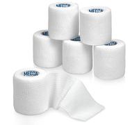 Lot de 6 bandes cohésives auto-adhésives - 5,1 cm x 1,5 m, rouleaux de bandage auto-adhésifs et enveloppement athlétique pour cheville, poignet, entorse et gonflement du genou
