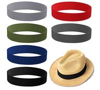 Lot de 6 bandes extensibles pour chapeau de cowboy pour homme Fedora Panama - 6 couleurs (couleurs élégantes, brève)