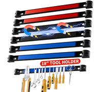 Lot de 6 bandes magnétiques améliorées de 45,7 cm, bandes magnétiques murales très résistantes, support de levier pour garage, atelier, cuisine, vis de montage incluses (45,7 cm, multicolore)