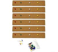 Lot de 6 bandes murales en liège compatibles avec les punaises standard pour afficher des documents, des œuvres d'art et des avis n'importe où (pliée)