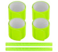 Lot de 6 bandes réfléchissantes, pinces à pantalon pour vélo, réflecteurs verts, protection de pantalon, vélo, brassards lumineux, bande de pantalon de vélo, pinces pour pantalon de vélo, pinces à