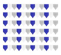 Lot de 6 bannières à franges en feuille métallique à suspendre au mur pour défilés, mariage, anniversaire, remise de diplôme, décoration de patrie, fête de l'indépendance (bleu blanc argenté)