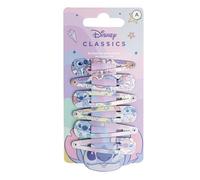 Disney Lot de 6 barrettes à cheveux en métal antidérapantes avec impression Stitch pour filles - 5,1 cm