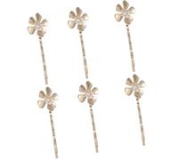 Lot de 6 barrettes à cheveux élégantes ornées de strass en métal avec perles pour coiffures bou s ou droites - Épingles à cheveux pour femme