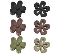 Lot de 6 barrettes à cheveux en forme de fleur douce, pince à cheveux en forme de fleur glissante, jolie pince à cheveux, convient aux femmes et aux filles aux cheveux fins et moyens