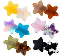 Lot de 6 barrettes à cheveux en forme d'étoile de 4 cm, mini pinces à cheveux antidérapantes en résine en forme de bec de canard