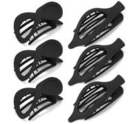 Lot de 6 barrettes à cheveux noires plates pour cheveux épais et fins, style French Concord, mates, grandes barrettes, accessoires pour femmes