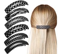 Lot de 6 barrettes à cheveux pour femme - Accessoires pour cheveux - Grande épingle à cheveux française rétro - 6 couleurs (motif simple)