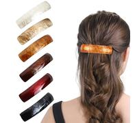 Lot de 6 barrettes à cheveux pour femme, simples, rétro, classiques, grandes épingles à cheveux, pour cheveux épais