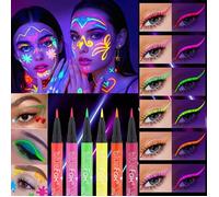 Lot de 6 bâtonnets de peinture fluorescente pour le visage et le corps | Peinture néon pour le visage qui brille dans le noir