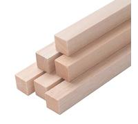 Lot de 6 bâtons de bois de balsa de 1,9 cm x 30,5 cm pour travaux manuels, tiges carrées en bois pour travaux manuels, bois brut pour modélisme architectural miniature