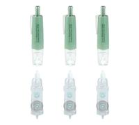 Lot de 6 bâtons de colle rechargeables White Out avec noyaux de rechange, écriture lisse, correction pour les notes, utilisez le stylo adhésif correcteur