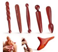 Lot de 6 bâtons de massage en bois naturel pour point de déclenchement - Pour la relaxation des pieds, du cou, des épaules, des jambes