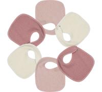 Lot de 6 bavoirs de naissance Nid d'abeille Rose