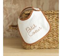 Lot de 6 bavoirs naissance beige