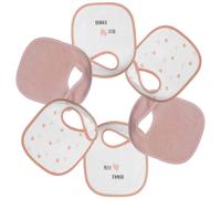 Lot de 6 bavoirs premier âge Cœurs