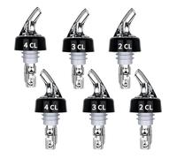 Lot de 6 becs verseurs de bouteilles de spiritueux 2 cl/3 cl/4 cl pour bouteilles, bec verseur pour spiritueux, doseur pour bouteilles de cocktails, plastique, auto-Pour, pour vin, cocktail, maison