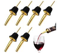 Lot de 6 becs verseurs en acier inoxydable pour alcool, huile d'olive, accessoires de barman (doré, sans bouchon)