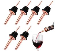 Lot de 6 becs verseurs en acier inoxydable pour alcool, huile d'olive, accessoires de barman (or rose, aucun bouchon)