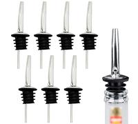 Lot de 6 becs verseurs en acier inoxydable pour vin, spiritueux, huile d'olive, sirop avec bouchon en caoutchouc
