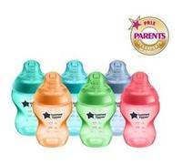 Tommee Tippee Biberons, Biberon Anti-colique Natural Start, Colorée, 260ml, tétine imitant la forme du sein pour une prise en bouche naturelle, lot de 6