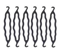Lot de 6 bigoudis en plastique pour chignon Noir