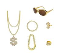 Lot de 6 bijoux élégants avec pendentif en forme de dollar pour un usage quotidien