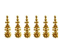 Lot de 6 bindis autocollants dorés - Bijoux de front indiens - Format XL 21 mm - Accessoires traditionnels pour danse, mariage, tenue orientale ou maquillage scénique