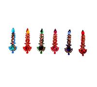 Lot de 6 Bindis autocollants indiens - Bijoux de front traditionnels - Multicolores - Réutilisables - Accessoires pour maquillage, danse, mariage ou tenue ethnique