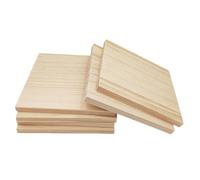 Lot de 6 Blocs carrés en bois brut pour travaux manuels, 15 x 15 x 1 cm planches en bois de pin vierges pour sculpture sur bois, dessous de verre en bois, peinture et gravure