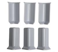 Lot de 6 blocs d'angle pour plinthe murale - 82 mm de hauteur - Coins intérieurs et extérieurs - Connecteur en ABS - Installation facile - Gris