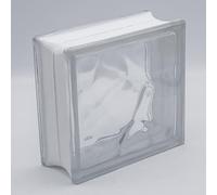 Lot de 6 blocs de construction basiques en verre - Nuage transparent - 19 x 19 x 8 cm