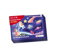 Lot de 6 blocs de dessin A4 | Carnet de croquis pour artistes, étudiants et débutants | 34 pages de papier blanc | 29,5 x 21 cm | Bloc d'art à couverture souple