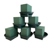 Lot de 6 blocs de fleurs en mousse avec plateaux d'eau - Oasis - Pour mariages et arrangements floraux - Parfait pour les fleurs fraîches et les fournitures de bricolage