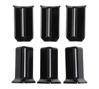 Lot de 6 blocs de garniture d'angle pour base murale conçus pour plinthes de 82 mm de hauteur avec configuration équilibrée des coins intérieurs et extérieurs (taille M, noir)