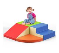 Lot de 6 Blocs de Mousse Souple pour Grimper et Ramper, Blocs d'escalade modulaires en Cuir synthétique pour Tout-Petits, Jouets d'escalade éducatifs pour Enfants (Ensemble 4 pièces Multicolore)