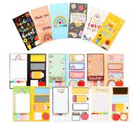 Lot de 6 blocs de notes autocollantes pour enseignants, 20 x 10 cm, joli lot de notes autocollantes au design tableau noir, 440 feuilles de papier à lettre, cadeau de remerciement pour enseignants